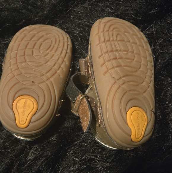 Stride Rite Brown and Orange Baby Walker Shoes - Picture 4 of 7